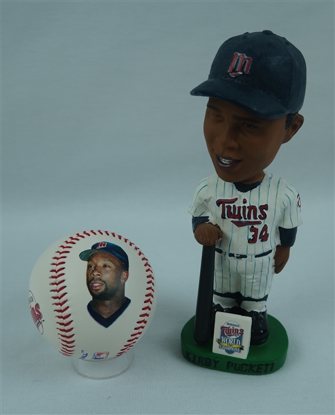 Kirby Puckett Bobblehead & Photo Baseball