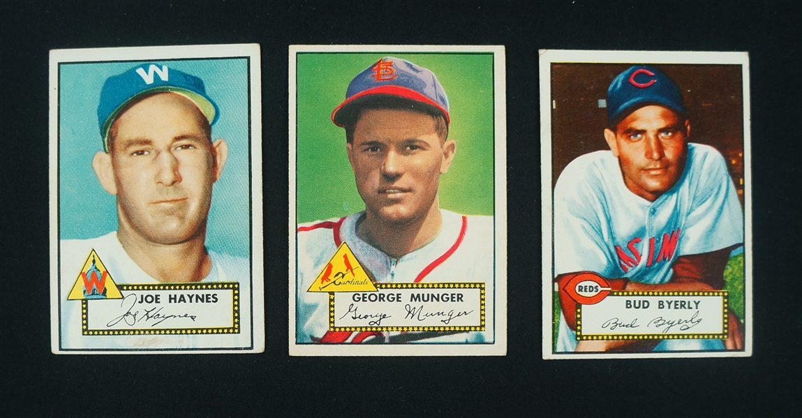 1952 Topps Lot of 3 Baseball Cards