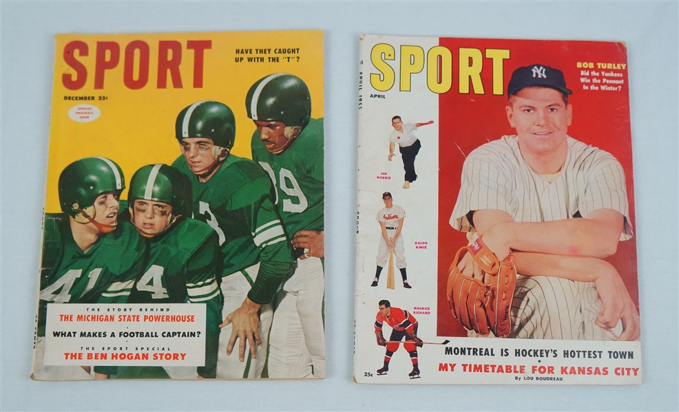 Vintage 1953 & 1955 Sport Baseball Magazines