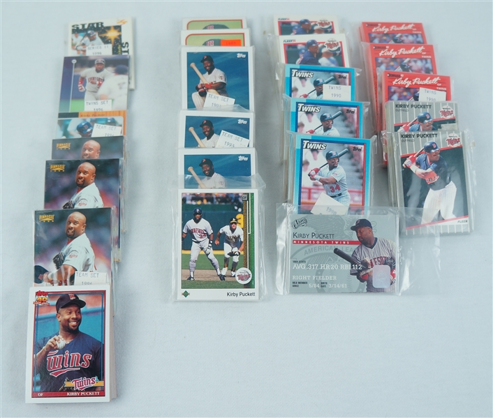 Minnesota Twins Lot of 24 Team Card Sets From 1980s-1990s w/ Kirby Puckett