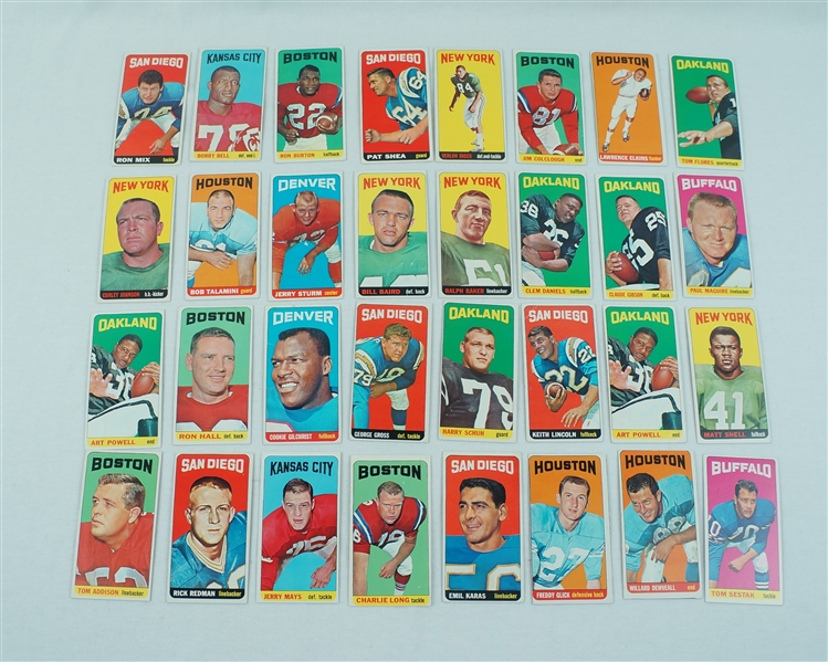 1965 Topps Football Starter Set w/ 32 Cards From Joe Namath Rookie Season