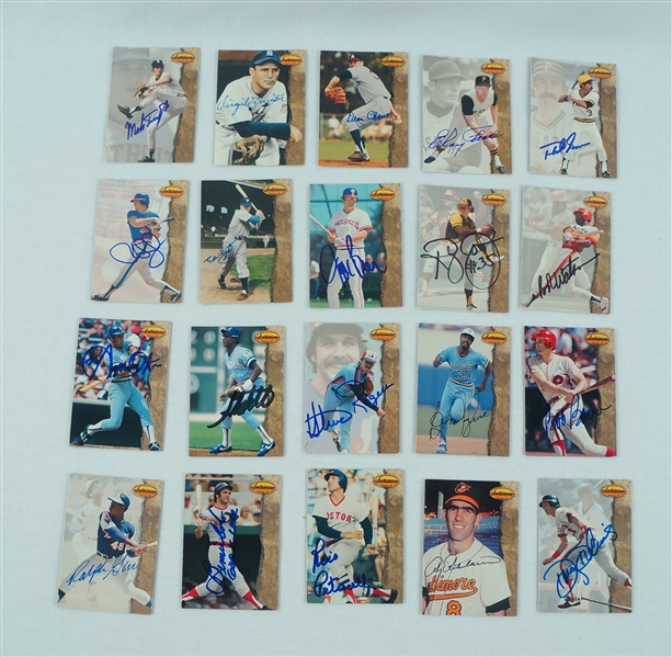 Lot of 20 Autographed Ted Williams Baseball Cards w/ Mark Fidrych