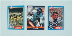 Lot of 3 Mike Ditka, Mike Singletary, & Willie Davis Autographed Cards