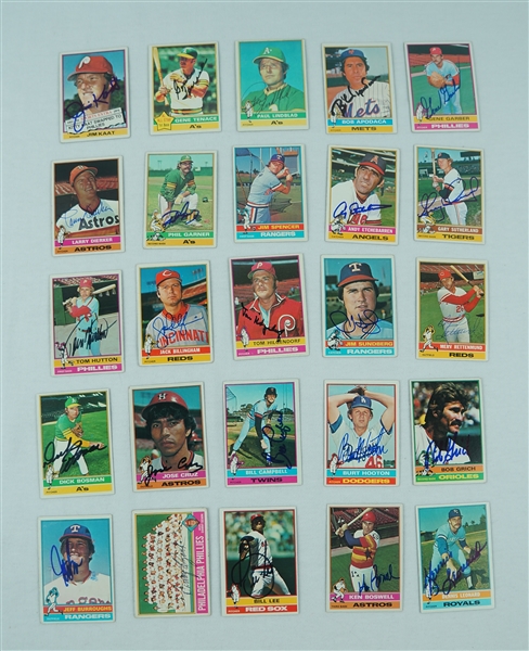 Lot of 25 Autographed 1976 Topps Baseball Cards