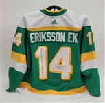 Joel Eriksson Ek 2023-24 Minnesota Wild Game Used & Autographed Reverse Retro Jersey Beckett