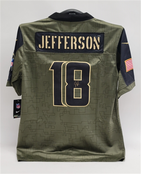 Justin Jefferson Autographed Minnesota Vikings "Salute to Service" Jersey Beckett