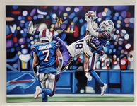 Justin Jefferson Autographed & Inscribed Original Ben Labuzzetta 30x40 Canvas Painting w/ Beckett LOA