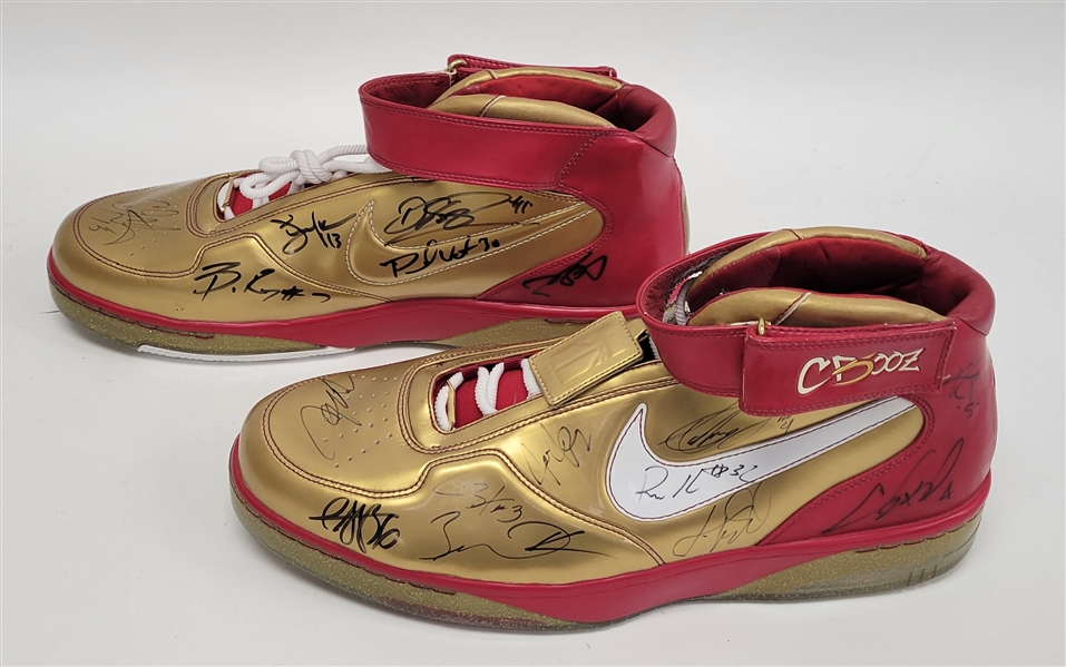 2008 NBA All-Stars Team Signed Players Edition Basketball Shoes w/ Kobe Bryant LeBron James Dwyane Wade Allen Iverson Yao Ming Kevin Garnett PSA/DNA LOAs