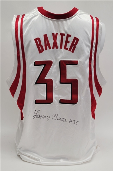 Lonny Baxter 2005-06 Houston Rockets Game Used & Autographed Jersey w/ Dave Miedema LOA