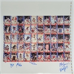 1980 Miracle Hockey Team Signed Uncut Card Sheet w/ 5 Signatures Including Herb Brooks PSA/DNA