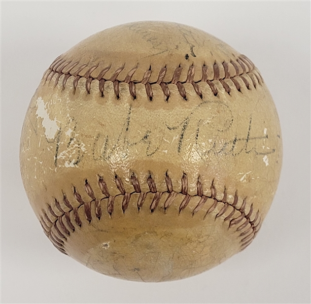 1939 Hall of Fame Induction Autographed Baseball w/ 7 Signatures Including Ruth, Cobb, & Wagner Beckett & PSA/DNA LOAs