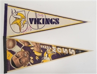 Lot of 2 Vintage Minnesota Vikings Pennants