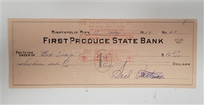 Sid Hartman Signed Check From 1950