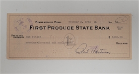 Max Winter & Sid Hartman Signed Check From 1951