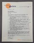 Paul Hoffman Signed 1963 Baltimore Bullets Letter to Sid Hartman JSA