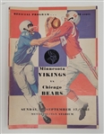 Vintage 1961 Minnesota Vikings vs. Chicago Bears Official Program *1st Minnesota Vikings Game Ever Played*