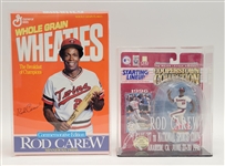 Rod Carew Cooperstown Collection Starting Lineup & Wheaties Box