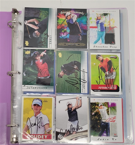 Large Collection of Womens Autographed Golf Cards, Magazines, & Cuts