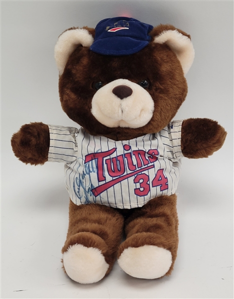 Kirby Puckett Autographed Minnesota Twins Teddy Bear JSA