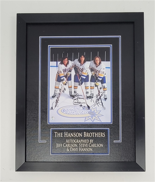 "Slap Shot - The Hanson Brothers" Autographed & Framed 8x10 Photo