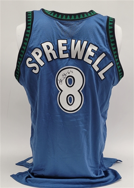 Latrell Sprewell 2001-02 Minnesota Timberwolves Game Issued & Autographed Jersey JSA