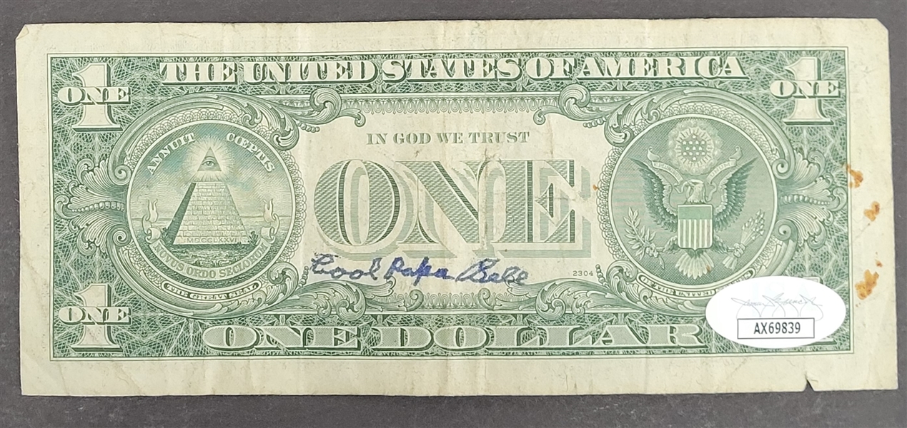 Cool Papa Bell Autographed Dollar Bill JSA