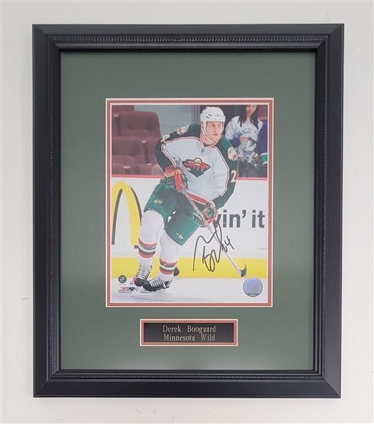 Derek Boogaard Autographed & Framed 8x10 Photo w/ Beckett LOA