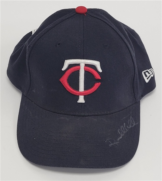 Derek McCallum 2010 Minnesota Twins Game Used & Autographed Spring Training Hat