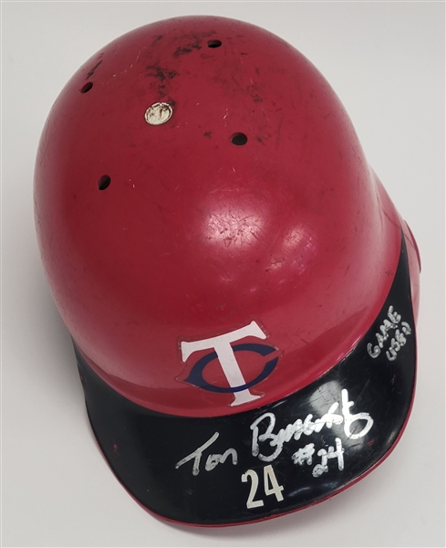 Tom Brunansky Minnesota Twins Game Used & Autographed Batting Helmet