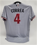 Carlos Correa 2023 Minnesota Twins Game Used HR Jersey From First Game With the New Pinstripe Jersey MLB