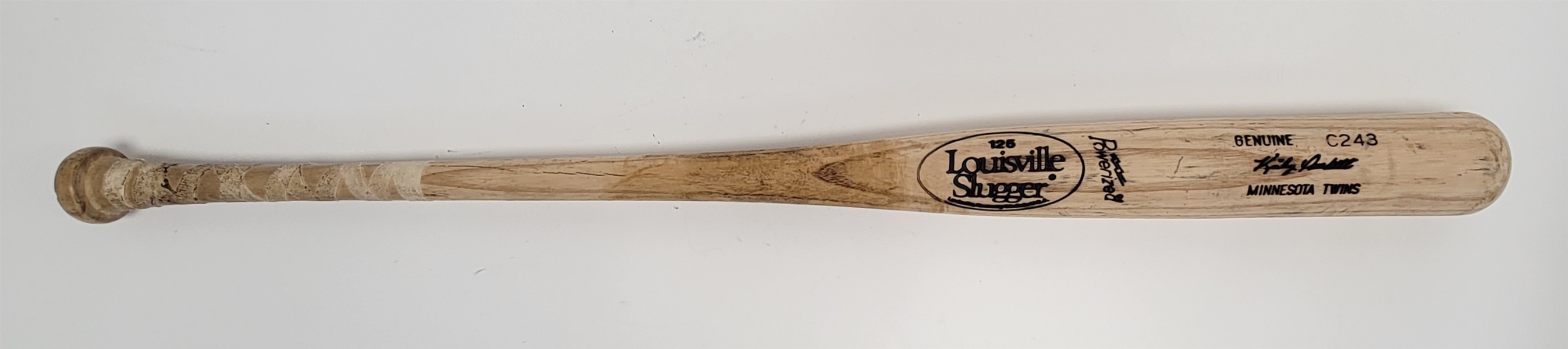 Kirby Puckett c. 1991 Minnesota Twins Game Used Bat PSA/DNA GU 9.5