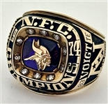 Stu Voigts 1974 Minnesota Vikings NFC Championship 10K Gold & Diamond Ring from Super Bowl IX vs. the Pittsburgh Steelers