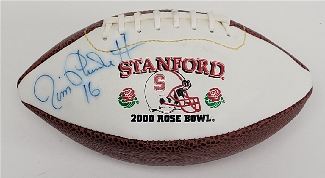 Jim Plunkett Autographed 2000 Stanford Rose Bowl Mini Football