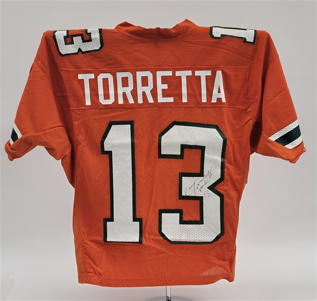 Gino Torretta c. 1989-92 Miami Hurricanes Game Used & Autographed Jersey