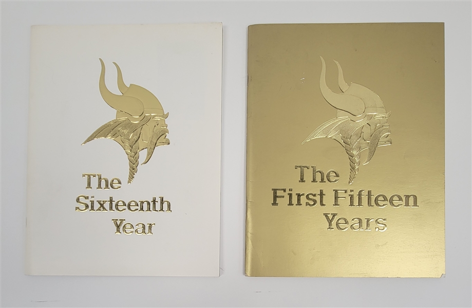 Lot of 2 Minnesota Vikings "The First Fifteen Years" & "The Sixteenth Year" Programs