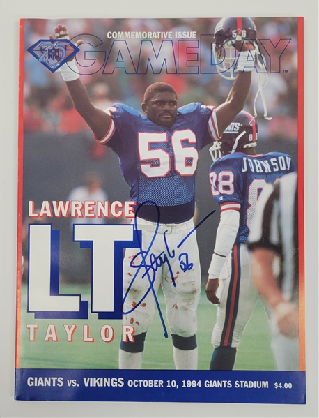 Lawrence Taylor Autographed 1994 Minnesota Vikings vs. New York Giants GameDay Program