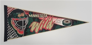 Neal Broten Autographed Minnesota Wild Pennant