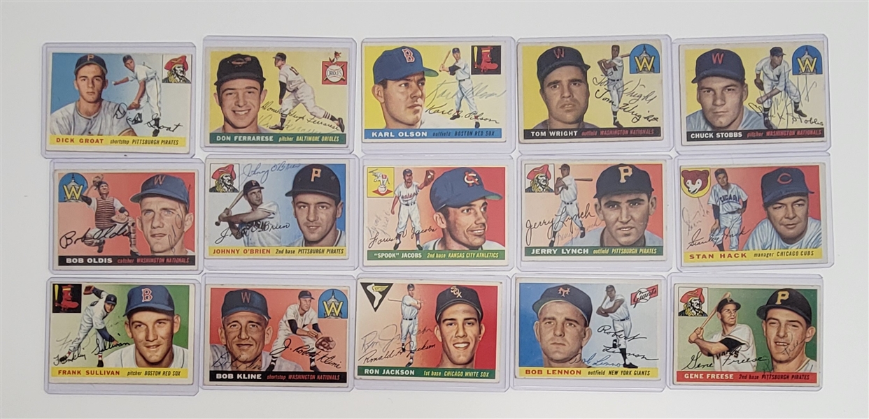 Lot of (53) Autographed 1955 Topps Baseball Cards