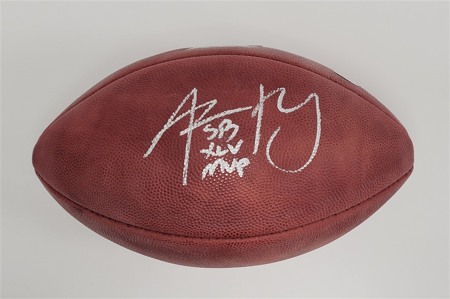 Aaron Rodgers Autographed & Inscribed Super Bowl XLV "The Duke" Football Steiner