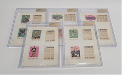 Lot of (5) 1959 Topps Football File Copy Binder Pages BGS Slabbed