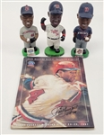 Lot of 3 Minnesota Twins Bobbleheads w/ Kirby Puckett Magazine