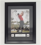 Tiger Woods 2008 U.S. Open Tournament Worn Glove Swatch Framed Upper Deck 13x17 Display