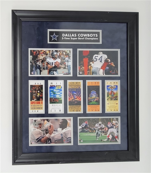 Dallas Cowboys Replica Super Bowl Ticket Framed Display LE #240/1000