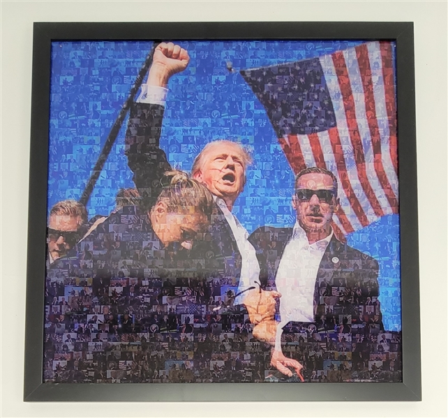 Donald Trump Photo Mosaic Framed 25x25 Display