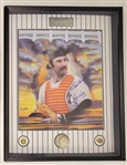 1973 New York Yankees Team Signed Baseball in Framed Photo Display w/ Thurman Munson JSA LOA