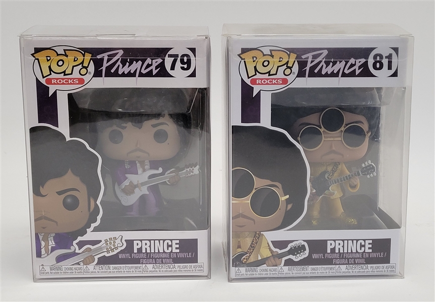 Lot of 2 Prince Funko Pops w/ Letter of Provenance