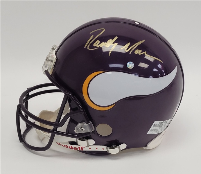 Randy Moss & Daunte Culpepper Dual Autographed Minnesota Vikings Full Size Authentic Throwback Helmet