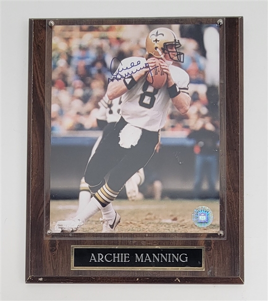 Archie Manning Autographed 8x10 Photo Plaque