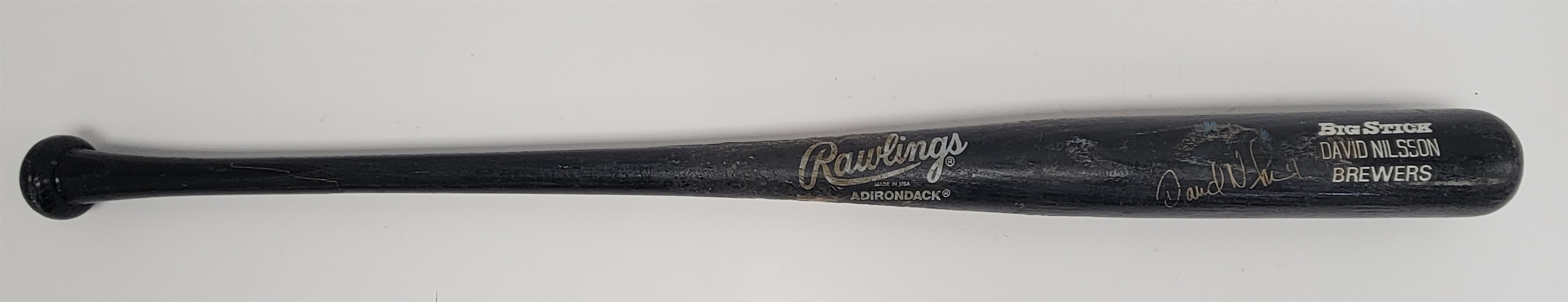 David Nilsson Milwaukee Brewers Game Used & Autographed Bat