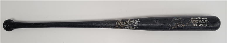 David Nilsson Milwaukee Brewers Game Used & Autographed Bat